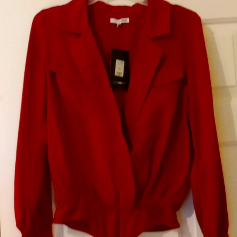 Poly, Silk Blend Blouse (Burgundy)